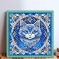 thumbnail image 2 of Kit Punto Cruz Gato Impreso Hilo Algodón Ecológico Bordado Arte 40x40cm 11CT, 2 of 9