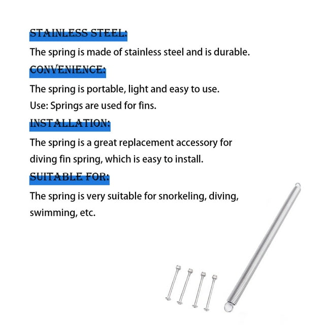 Spring Replacement Universal Wear-resistant Diving Fin Straps Diver Heel Straps Gear Strong Tensile Resistance Snorkeling 26cm L