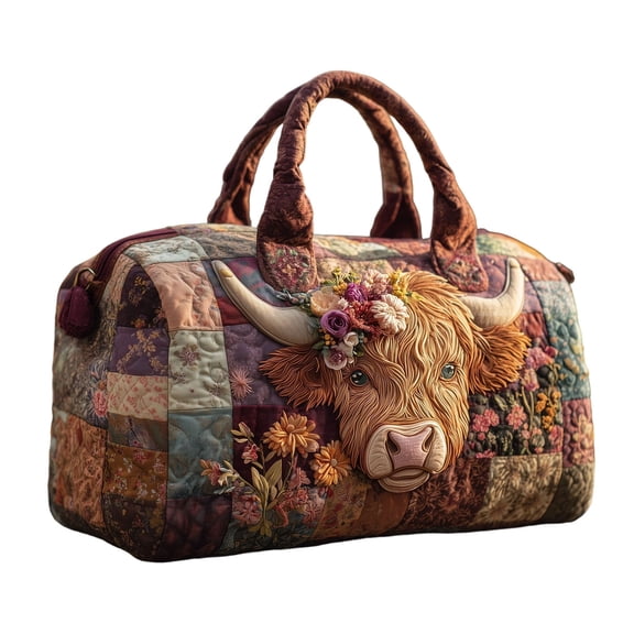 Cow Plaid Travel Weekender Bag Large Capacity Shoulder Duffel Tote for Women Vacation Gym Trip
