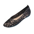 thumbnail image 2 of Miluxas Womens Lace Cutout Dress Shoes Soft Ronud Toe Slip On Ballet Flats Black 9.5(43), 2 of 9
