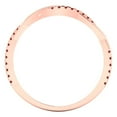 thumbnail image 5 of 0.16 ctw Wedding Band for Women - 14K Rose Gold Natural Garnet Stackable Eternity Ring, 5 of 6