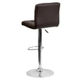 thumbnail image 6 of Flash Furniture 2 Pack Contemporary Brown Quilted Vinyl Adjustable Height Barstool with Chrome Base, 6 of 9