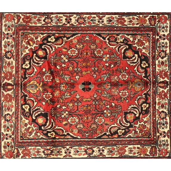 Ahgly Company Indoor Rectangle Traditional Red Persian Area Rugs, 7' x 9'