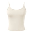 thumbnail image 5 of WEIWEN Women's Tank Tops Adjustable Spaghetti Strap Tank Top for Women Basic Sleeveless Camisole Shirts Slim Fitted Workout Going Out Tops Beige, S, 5 of 7
