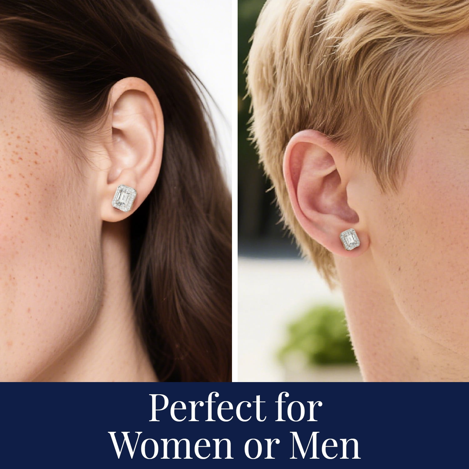 MomentWish 2 Carat Moissanite Stud Earrings for Women 925 Sterling Silver Jewelry Gifts for Valentine Mother's Day Christmas