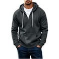 thumbnail image 3 of Yyuenw Hoodies for Men Quarter Zip Long Sleeve Pullover Casual Loose Fit Athletic Drawstring Hooded Sweatshirts with Pocket, 3 of 7