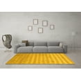 thumbnail image 3 of Ahgly Company Machine Washable Indoor Round Abstract Yellow Contemporary Area Rugs, 7' Round, 3 of 4