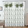 thumbnail image 2 of Embroidered Sheer Curtain 2 Panels Set - Luxury Window Curtain Attached Valance with Satin Backing and 2 Tie Backs for Living Room,Dining Room, 54x84 inches, Sage Green, 2 of 9