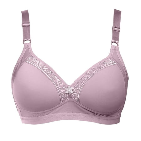 Push-up T-Shirt Bra Women No Underwire Bra Feature V-Neck Balconette Bra Style W-516 Hook and Eye Closure Wire-Free Push Up Bras Pinks 36