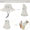 thumbnail image 5 of Fgnfyis Upf Adjustable Sun Hats for Women and Men Outdoor Camping Sports Lightweight Wide Brim Summer Hat with Ponytail Hole Beige, 5 of 7