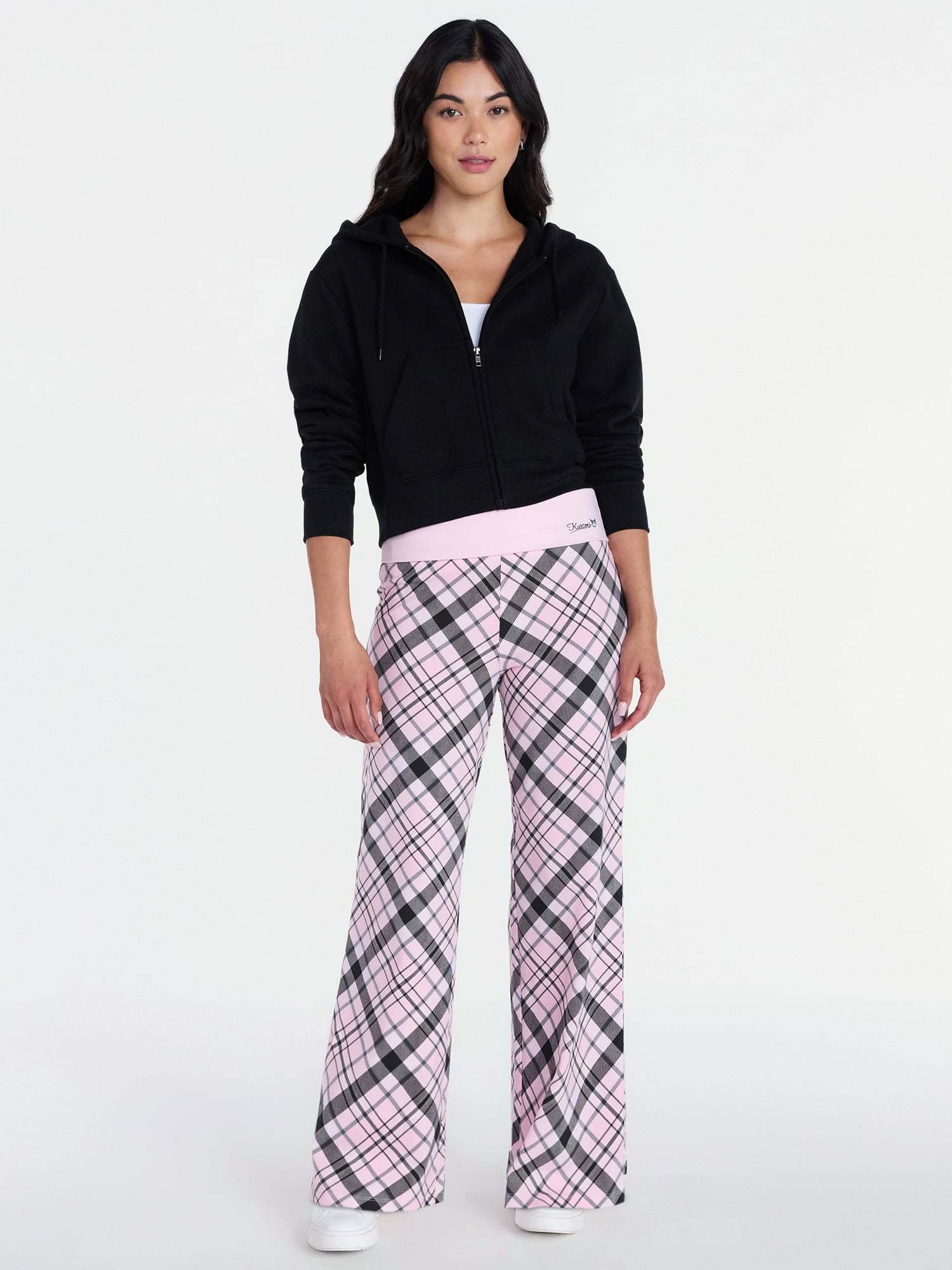 Hello Kitty and Friends Kuromi Women’s Plaid Foldover Pants, Sizes XXS-XXL