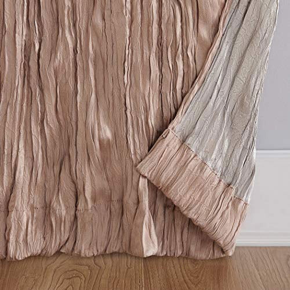 No. 918 Odelia Distressed Velvet Tab Top Curtain Panel, 50" x 84" in Blush