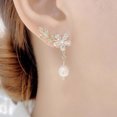 thumbnail image 2 of HANXIULIN Micro Set Full Diamond Leaf Earrings Minimalist Piercing Studs Dangle Earrings Jewelry Girls for Women Girls, 2 of 7