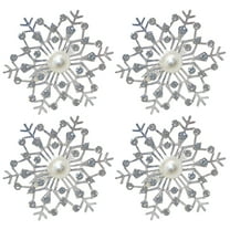 GAXIRE Set of 4 Snowflake Napkin , Alloy Table Decor for Christmas Party and Holiday Dining