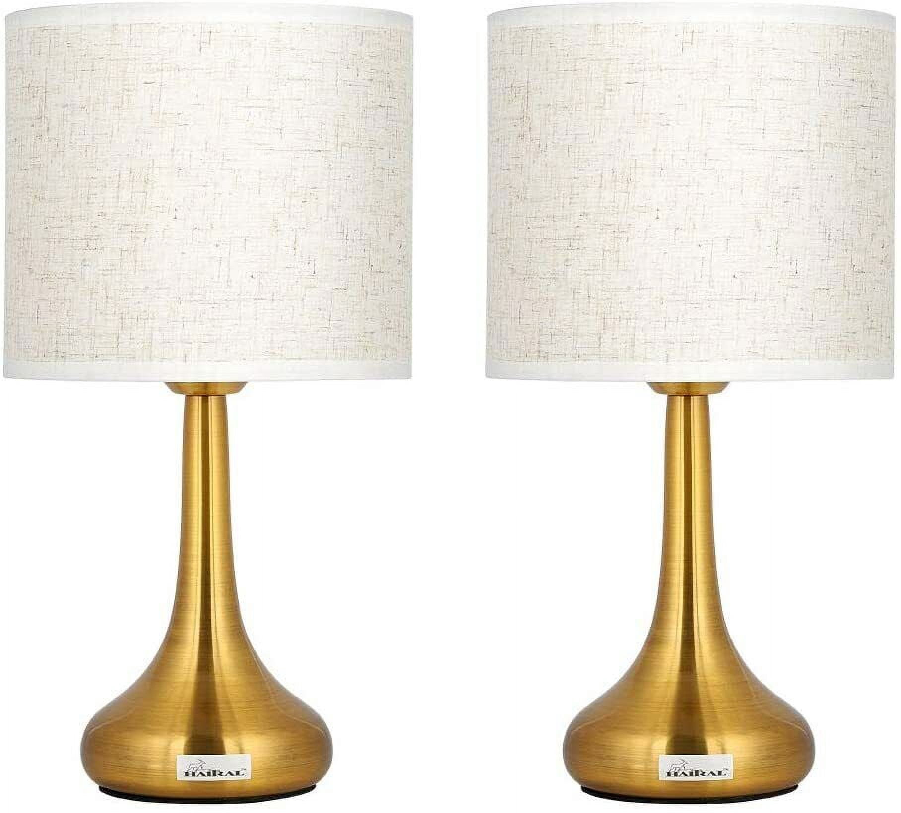 Set of 2 Gold Table Lamp Bedside Desk Light Nightstand Reading Lamp Modern Decor