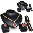 thumbnail image 3 of Yesbay Women Formal Party Waterdrop Cubic Zirconia Necklace Earrings Bracelet Ring US6-9,Jewelry Set, 3 of 7