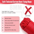 thumbnail image 4 of 2-Pack 32 Feet 10 Meters Natural Cotton Rope -Casewin Twisted Soft Cotton Knot Tying Rope Cord - Thick Strong Braided Ropes, 8mm Diameter, Multifunctional (1 Black 1 Red), 4 of 8