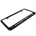 thumbnail image 3 of iPick Image for Chevrolet Corvette C8 Black Real 3K Carbon Fiber Glossy Finish License Plate Frame, Official Licensed, 3 of 6