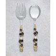 thumbnail image 2 of Yo Treasure Tiramisu Crystal Radiance Stainless Steel Black & White Salad Server Set, 2 of 4