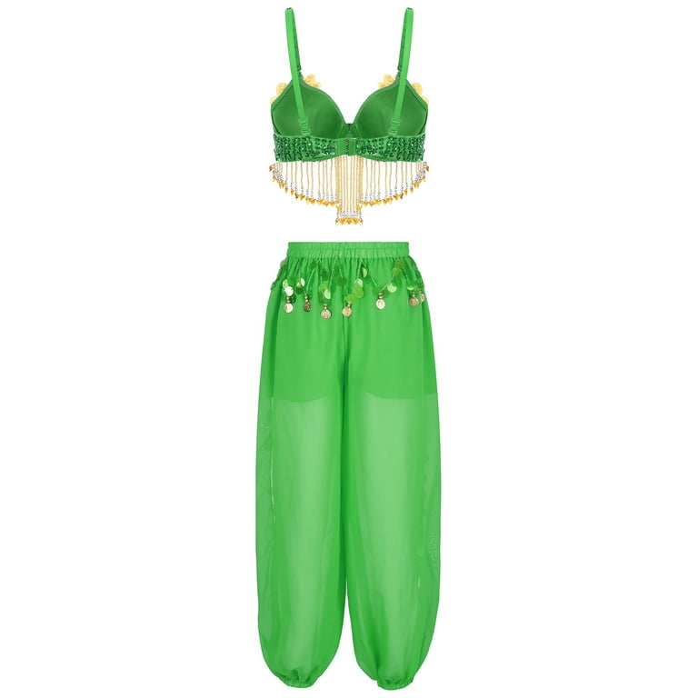 green belly dancer dress profassinal green belly dance costumes set outfit with accessories