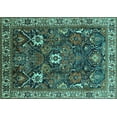 thumbnail image 1 of Ahgly Company Indoor Rectangle Oriental Turquoise Blue Traditional Area Rugs, 8' x 12', 1 of 4