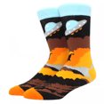 thumbnail image 1 of Alien UFO over Mars Socks from the Sock Panda (Adult Large), 1 of 3