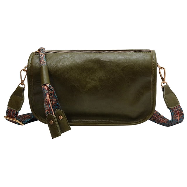 Bolso de Mano Qarigey para Mujer Cuero PU Elegante Práctico Tipo Almohada Verde