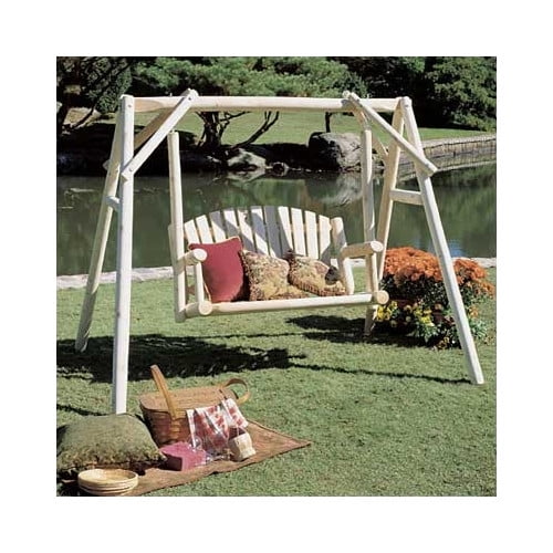 Rustic Natural Cedar Furniture Porch Swing with Stand by Rustic Cedar