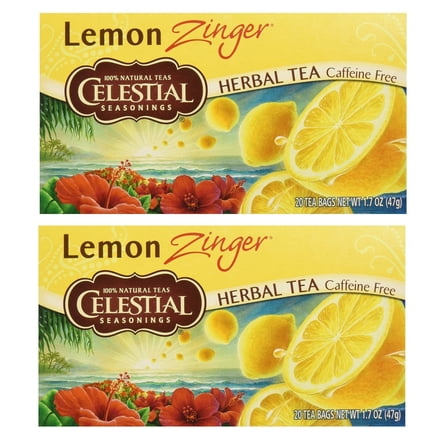 Celestial Seasonings Herbal Tea, Lemon Zinger, 20 Count (Pack of 2) ES6
