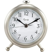 Equity by La Crosse 25655 Small Metal Alarm Clock, Silver