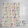 thumbnail image 4 of Easter Small Stall Shower Curtain, Waterproof Shower Curtains for Bathroom, Striped Colorful Eggs Spring Vintage Botanical Washable Fabric Bath Curtain for Bathtub Decoration with Hooks 36x72 Inches, 4 of 9