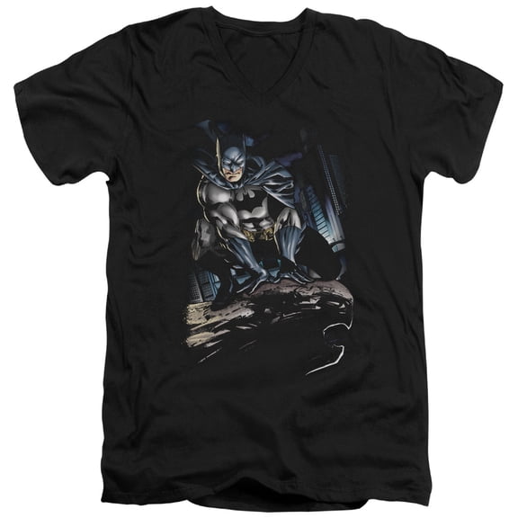 Batman - Perched - Slim Fit V Neck Shirt - Large