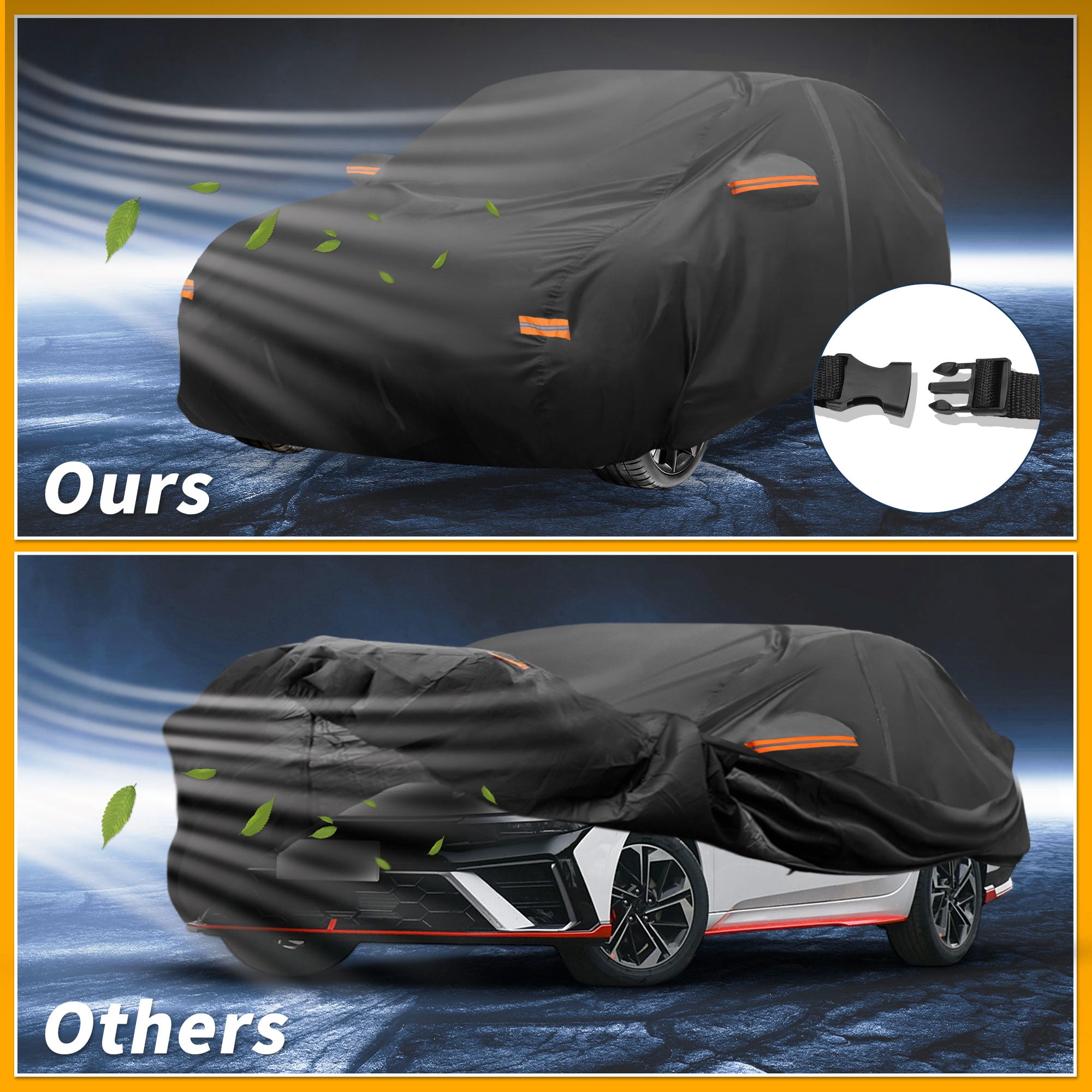Unique Bargains Durable Waterproof Car Cover Black for Hyundai Elantra