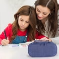 thumbnail image 4 of Ohmyroo High-Capacity 3-Pocket Stationery Pouch with Secure Zippers, 4 of 5