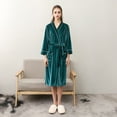 thumbnail image 2 of Clearance! Cqxid525 Robes for Women Women's Shawl Collar Bathrobe Plush Long Spa Robe Bathrobe Soft Lightweight Green 1PC, 2 of 7