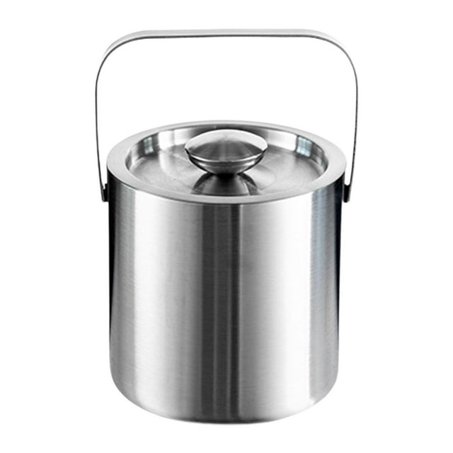 Cubo de hielo Contenedor de cubitos de hielo de doble pared con tapa Cubo de champán para bares de camping