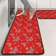 thumbnail image 2 of Kitchen Rugs Sets Of 2,Red Butterfly Heart Flower Pattern Anti Fatigue Kitchen Mat Rugs Non Slip Washable,Decorative Kitchen Floor Mats for Kitchen,Sink,Laundry,17"x47"+17"x47", 2 of 5