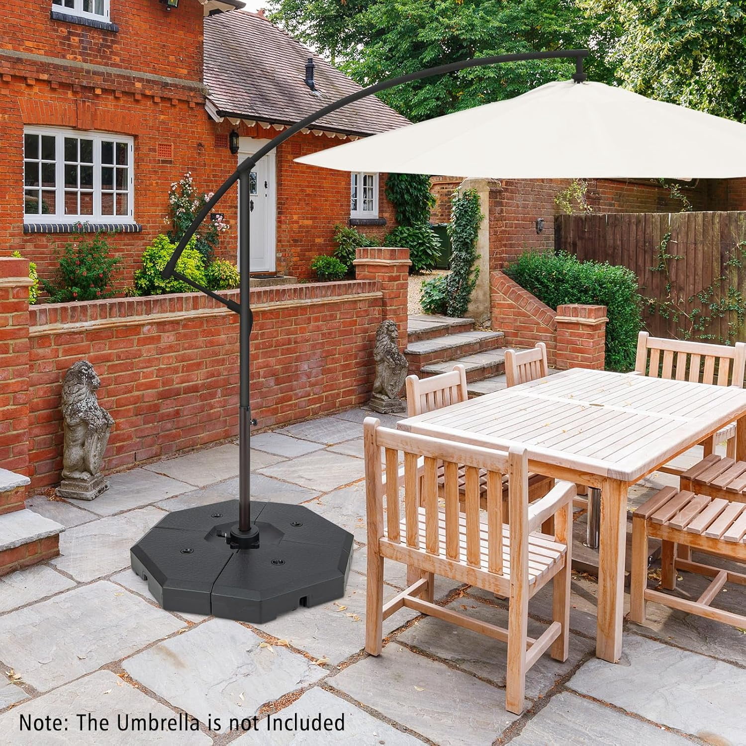 Neatifyes 4 Piece 350 lbs Patio Umbrella Base, Octagon Shaped Water & Sand Filled Outdoor Weighted Umbrella Base Plate, 41" x 41" Umbrella Stand for Cantilever Offset Large Umbrella