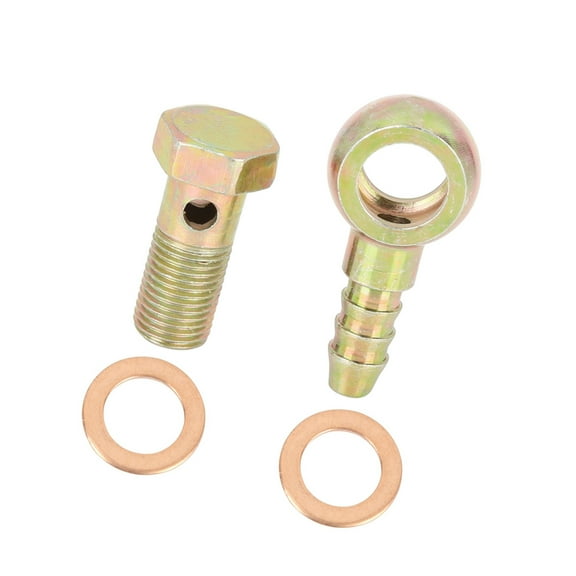 Unique Bargains Banjo Hose Barb Bolt Fittings Banjo Bolt Washer Kit Metal for Motorcycle