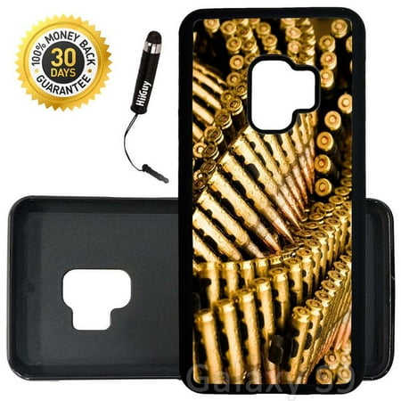 - Custom Galaxy S9 Case (Machine Gun Bullets) Edge-to-Edge Rubber Black Cover Ultra Slim | Lightweight | Includes Stylus Pen by Innosub