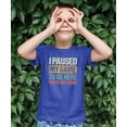 thumbnail image 3 of Funny I Paused My Game to be Here Distressed Unisex Gaming Shirt for Adults & Kids Vintage Royal Shirt 4T, 3 of 5