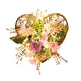 thumbnail image 2 of Pre-Lit Spring Easter Wreath - Heart-Sahped 11.8 Inch Rustic Grapevine with Faux Flowers, Farmhouse Door Decor, 2 of 9