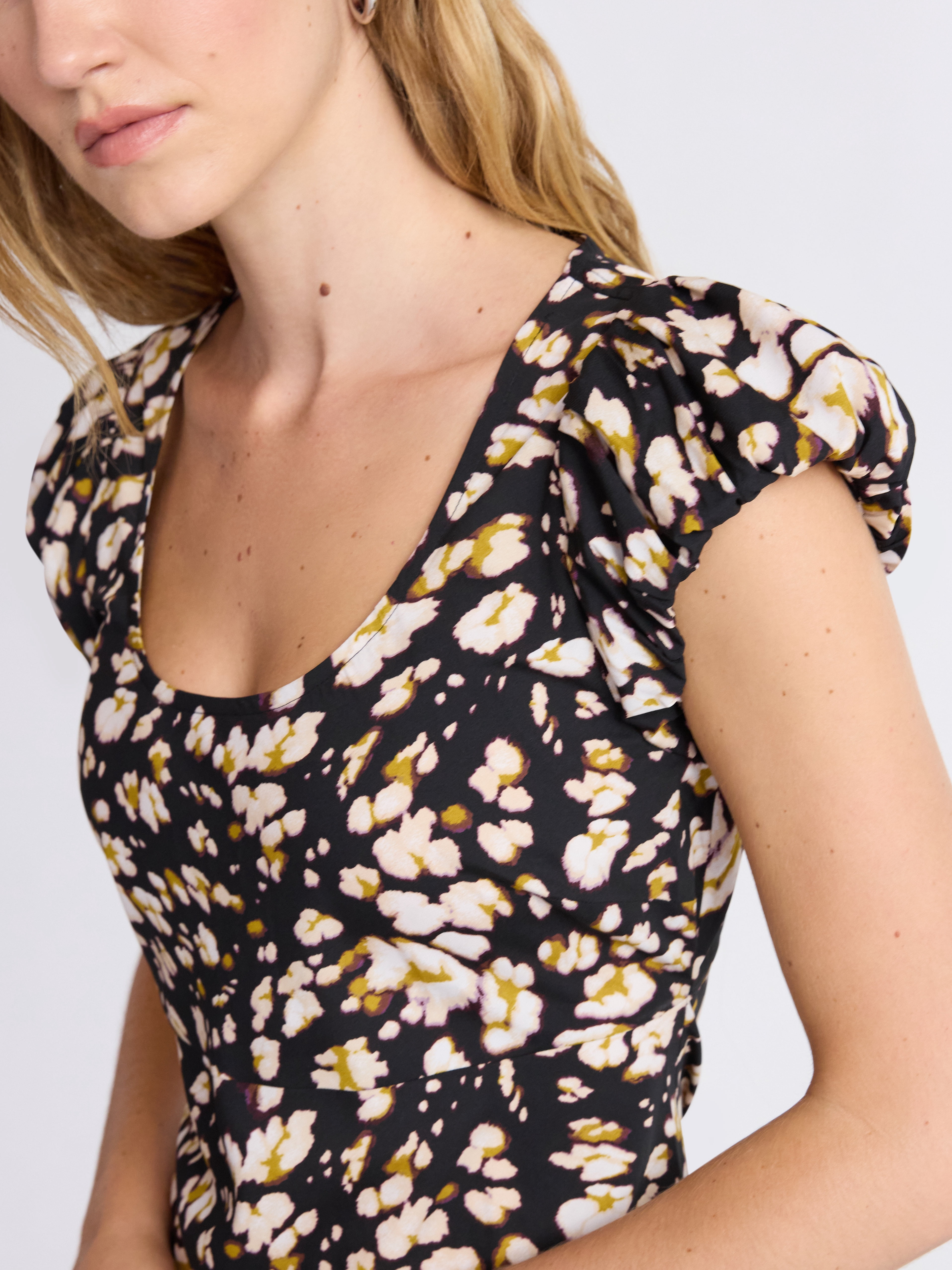Scoop Women’s Puff Sleeve Midi Dress, Sizes XS-XXL