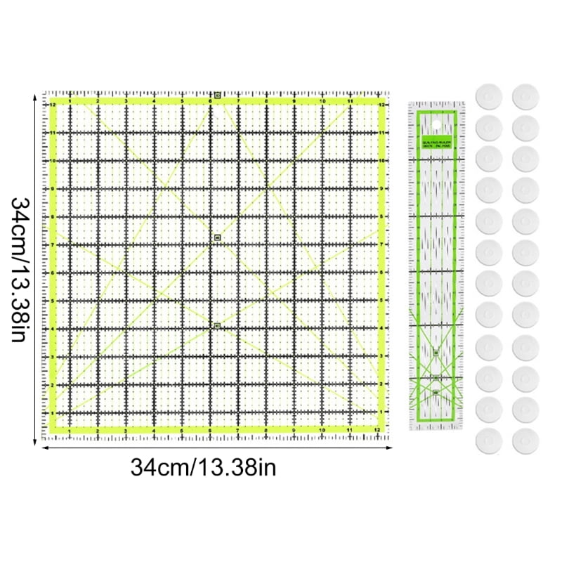 Zecic Acrylic Quilting Ruler Fabric Cutting Ruler Sewing Ruler Patchwork Ruler
