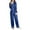 Blue, variant on Dyfzdhu Womens Pajama Sets Long Sleeve Like Silk Pajamas Two Piece