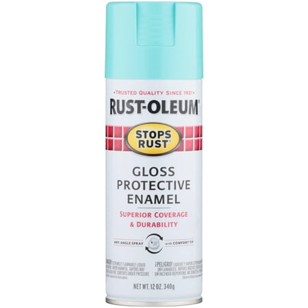 (3 Pack) Rust-Oleum Stops Rust Gloss Protective Enamel Light Turquoise Spray Paint, 12