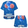 thumbnail image 3 of 4th of July 2 Pack Women’s Pajama Set Print Sleepwear And Shorts Y2k Loungewear Sets S-5XL, 3 of 7