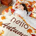 thumbnail image 4 of Homewish Hello Autumn 7-Piece Twin Bedding Sets,Fall Maples Bedding Comforter Set,Beige Orange Sheet Sets For Men Women,Ultra Soft Home Decor Reversible, 4 of 8