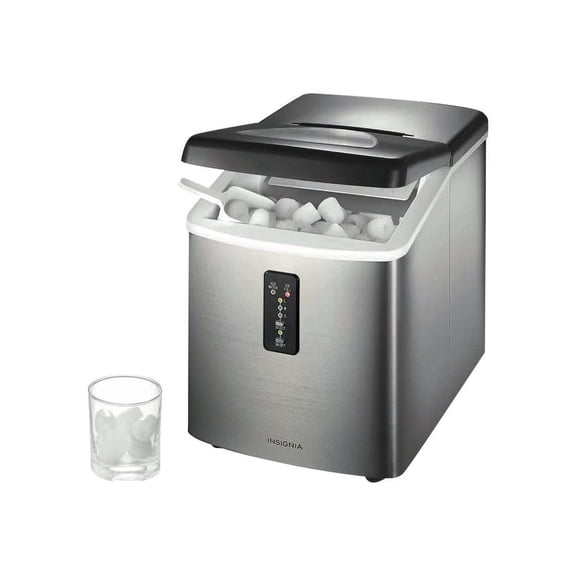 Insignia NS-IMP33SS9 - Ice cube maker - portable - width: 11.7 in - depth: 14.9 in - height: 14.4 in - stainless steel