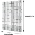 thumbnail image 2 of Protector de bañera, cortina de ducha impermeable de material Peva con imanes con peso y ojales de metal inoxidables, 180 cm x 200 cm, elegante decoración de baño, 2 of 5